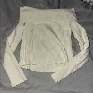 Off Shoulder Cream sweater